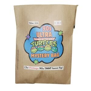 Vintage TMNT Mystery Bag. 2x Vintage TMNT Loose Figs + BONUS McD's Mystery Toy